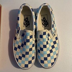 Slip-on Vans size 5.5 checkerboard blue topaz